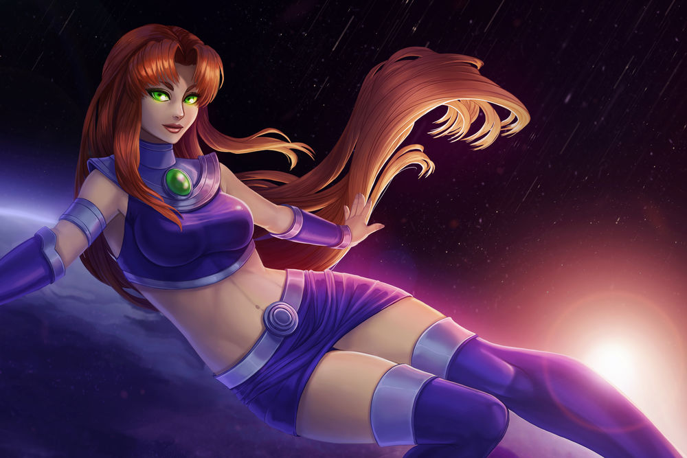 Обои для рабочего стола Starfire / Старфайр из мультсериала Teen Titans / Юные Титаны, by Tropic02