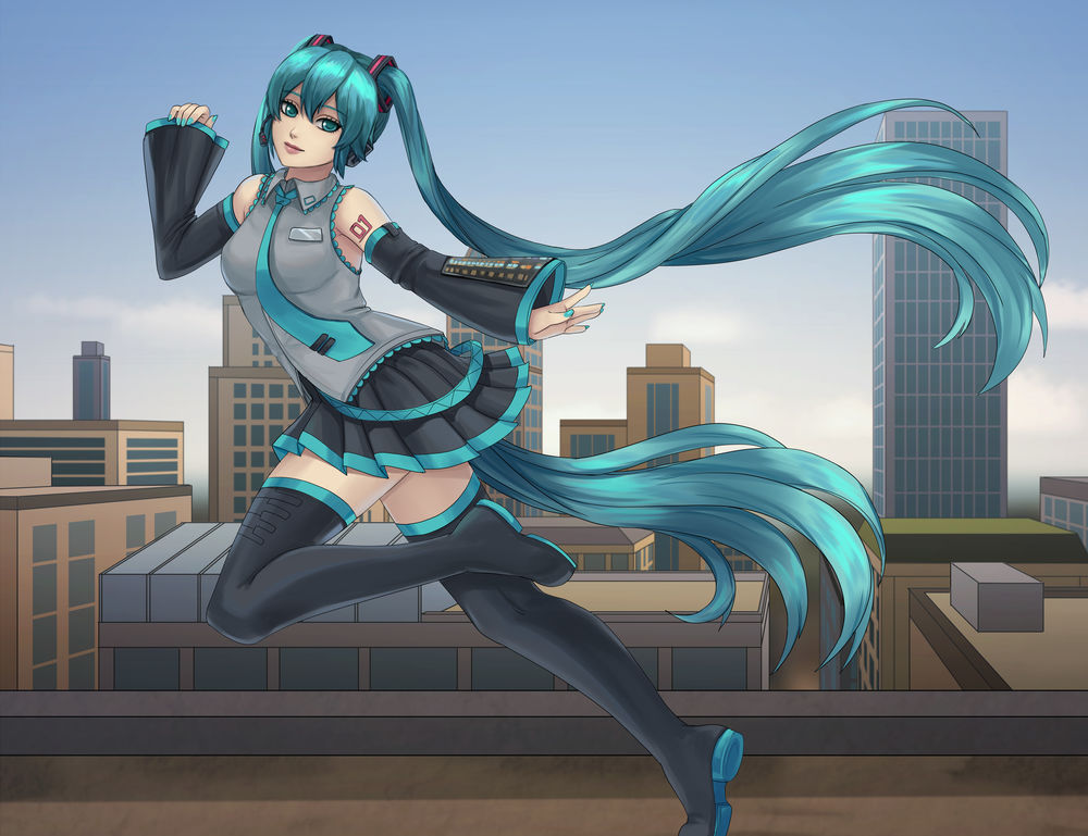 Обои для рабочего стола Vocaloid Hatsune Miku / Вокалоид Хацунэ Мику, by Tropic02