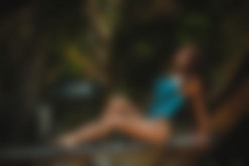 Обои для рабочего стола Модель Аникина Анастасия в голубом купальнике, фотограф Артур Абдуллазянов