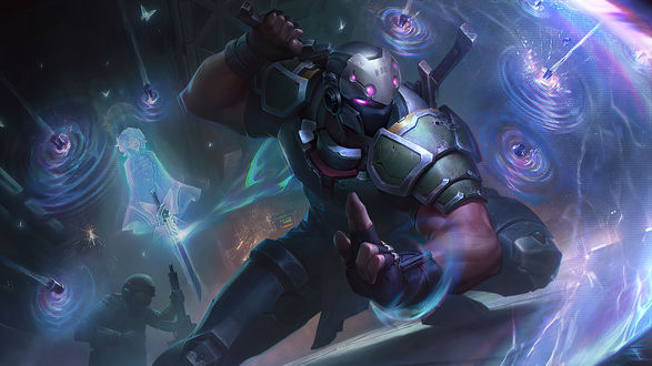 Обои на рабочий стол Ниндзя Shen / Шен из видеоигры League of Legends / Лига Легенд