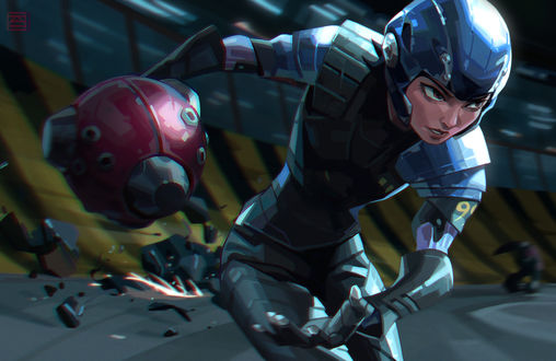 Обои на рабочий стол Alita / Алита из фильма Alita: Battle Angel / Алита: Боевой ангел, by Kai Chang