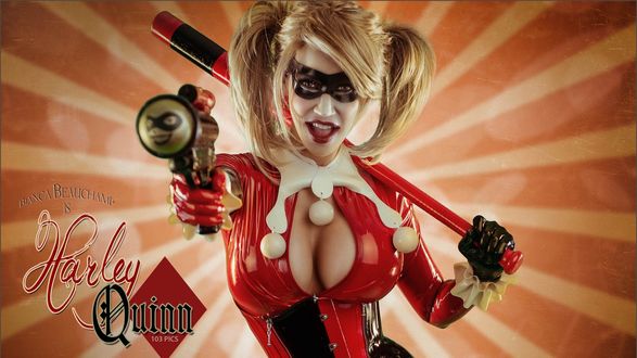 Обои на рабочий стол Модель Bianca Beauchamp / Бьянка Бошан в образе Harley Quinn / Харли Квинн