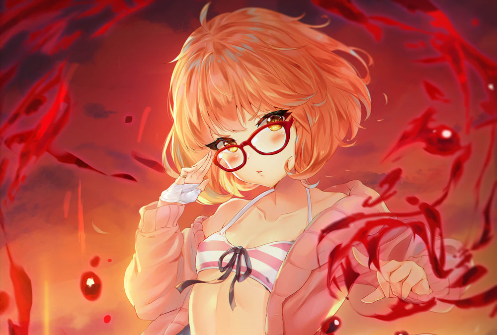 Обои для рабочего стола Мирай Курияма / Mirai Kuriyama из аниме Kyoukai no Kanata / За гранью, by Hitokiri Nguyen