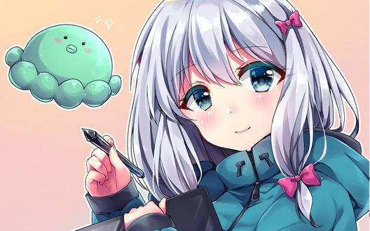 Обои на рабочий стол Sagiri Izumi / Сагири Изуми из аниме Eromanga-sensei / Эроманга-сэнсэй