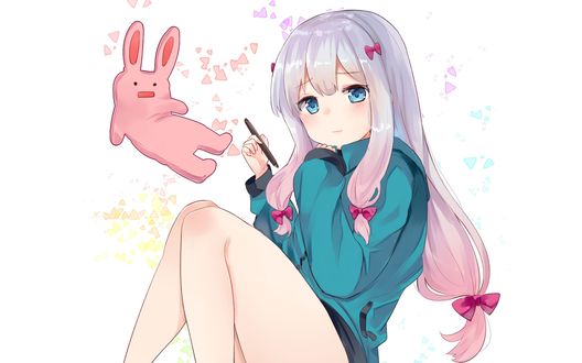 Обои на рабочий стол Sagiri Izumi / Сагири Изуми из аниме Eromanga-sensei / Эроманга-сэнсэй