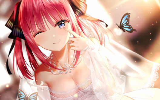 Обои на рабочий стол Nino Nakano / Нино Накано из аниме 5-toubun no Hanayome / Пять невест
