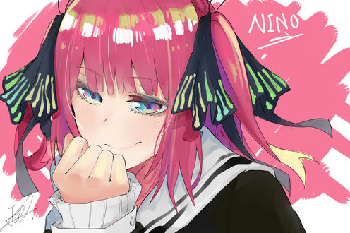 Обои на рабочий стол Nino Nakano / Нино Накано из аниме 5-toubun no Hanayome / Пять невест