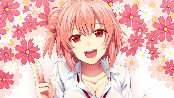 Обои на рабочий стол Yui Yuigahama / Юи Юигахама из аниме Yahari Ore no Seishun Love Comedy wa Machigatteiru / ак и ожидалось, моя школьная романтическая жизнь не удалась