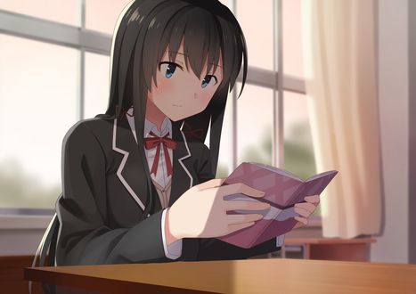 Обои на рабочий стол Yukino Yukinoshita / Юкино Юкиношита из аниме Yahari Ore no Seishun Love Comedy wa Machigatteiru / Как и ожидалось, моя школьная романтическая жизнь не удалась