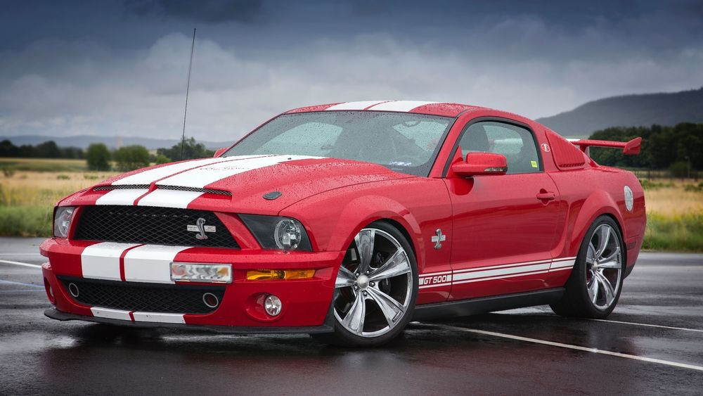 Обои для рабочего стола Авто Shelby Mustang GT500 40th Anniversary стоит на асфальте