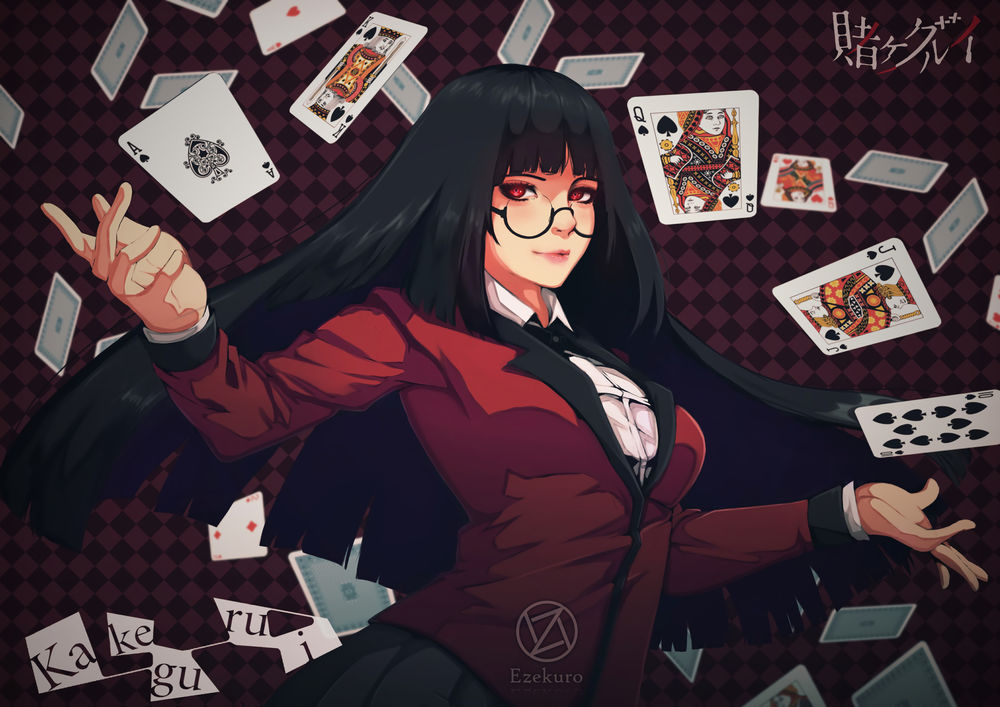 Обои для рабочего стола Yumeko Jabami / Юмэко Джабами из аниме Kakegurui / Безумный азарт