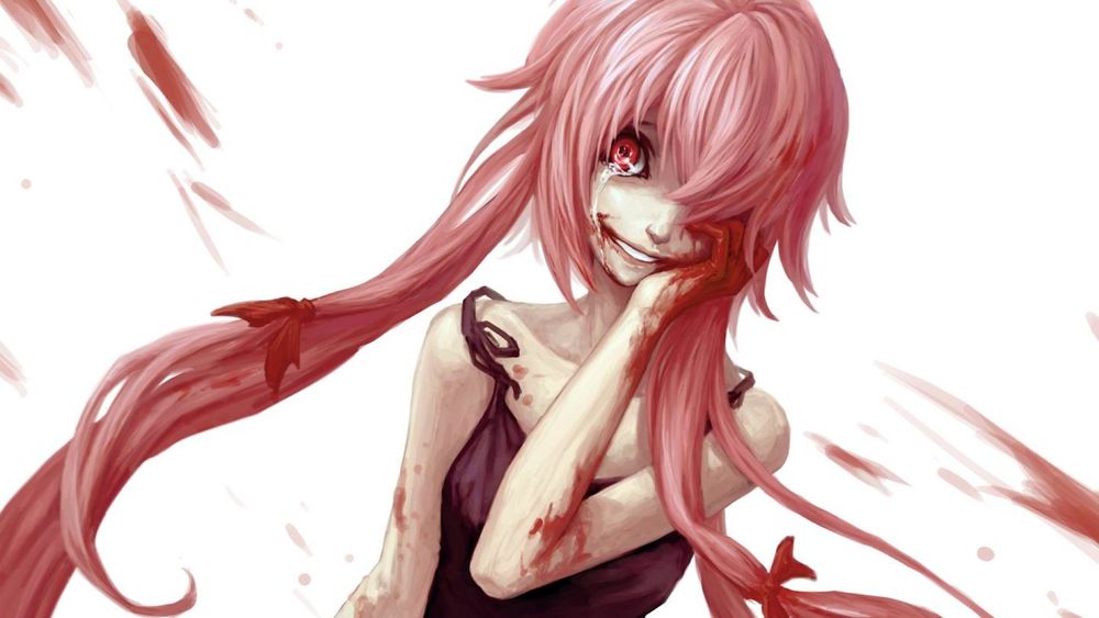 Обои для рабочего стола Yuno Gasai / Юно Гасай из аниме Mirai Nikki / Дневник будущего