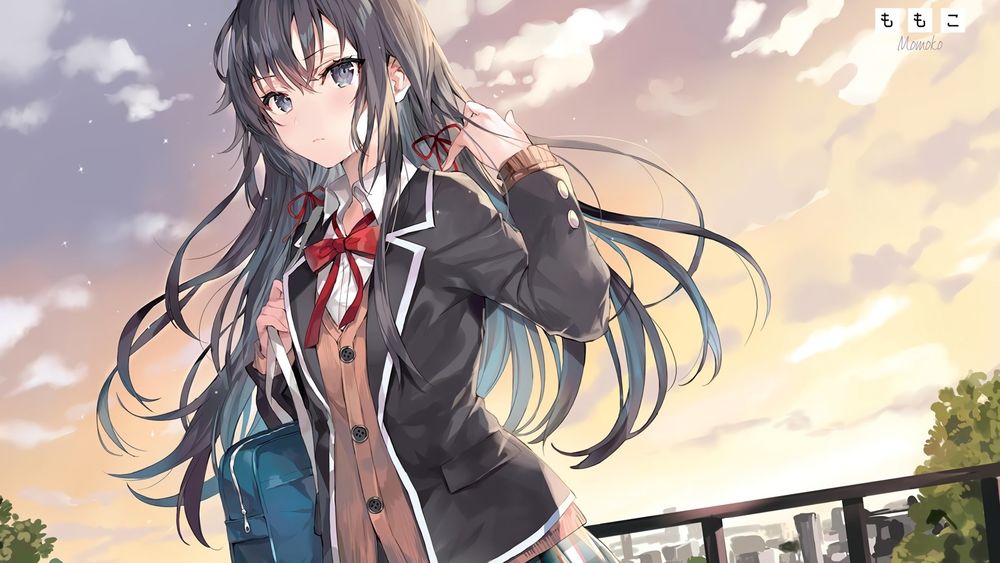 Обои для рабочего стола Yukino Yukinoshita / Юкино Юкиношита из аниме Yahari Ore no Seishun Love Comedy wa Machigatteiru / ак и ожидалось, моя школьная романтическая жизнь не удалась
