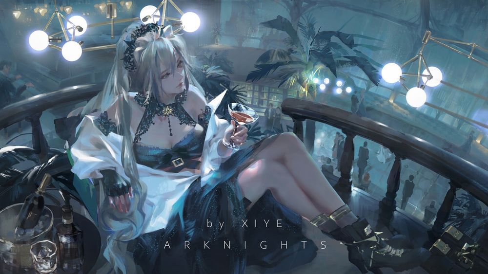 Обои для рабочего стола Девушка Schwars / Шварц из видеоигры Arknights, by xiye