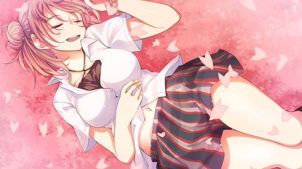 Обои на рабочий стол Yui Yuigahama / Юи Юигахама из аниме Yahari Ore no Seishun Love Comedy wa Machigatteiru / Как и ожидалось, моя школьная романтическая жизнь не удалась