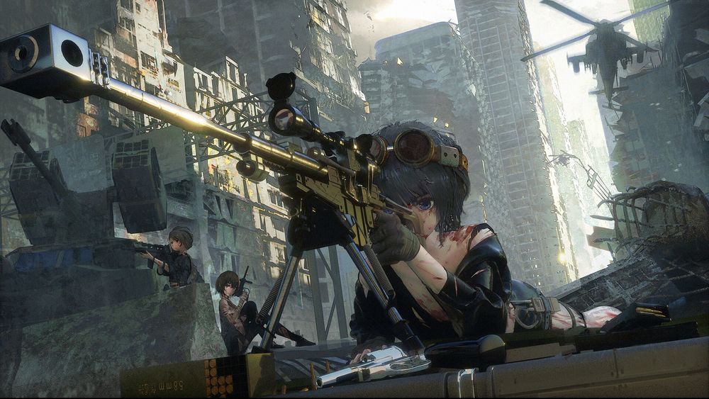 Обои для рабочего стола Девушки Negev, Jericho и PGM из видеоигры Girls Frontline