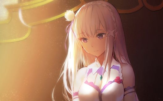 Обои на рабочий стол Emilia / Эмилия из аниме Re: Zero kara Hajimeru Isekai Seikatsu / Re: Жизнь в альтернативном мире с нуля