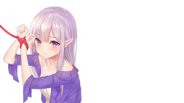 Обои на рабочий стол Emilia / Эмилия из аниме Re: Zero kara Hajimeru Isekai Seikatsu / Re: Жизнь в альтернативном мире с нуля