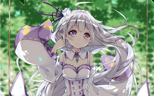 Обои на рабочий стол Emilia / Эмилия из аниме Re: Zero kara Hajimeru Isekai Seikatsu / Re: Жизнь в альтернативном мире с нуля