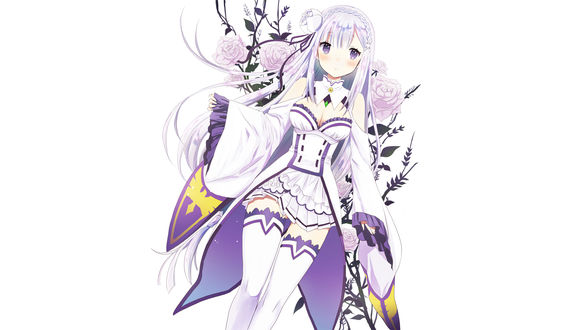 Обои на рабочий стол Emilia / Эмилия из аниме Re: Zero kara Hajimeru Isekai Seikatsu / Re: Жизнь в альтернативном мире с нуля