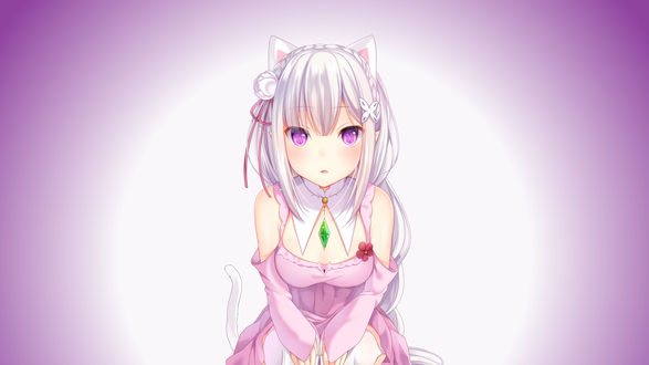 Обои на рабочий стол Emilia / Эмилия из аниме Re: Zero kara Hajimeru Isekai Seikatsu / Re: Жизнь в альтернативном мире с нуля