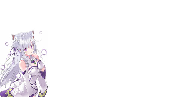 Обои на рабочий стол Emilia / Эмилия из аниме Re: Zero kara Hajimeru Isekai Seikatsu / Re: Жизнь в альтернативном мире с нуля