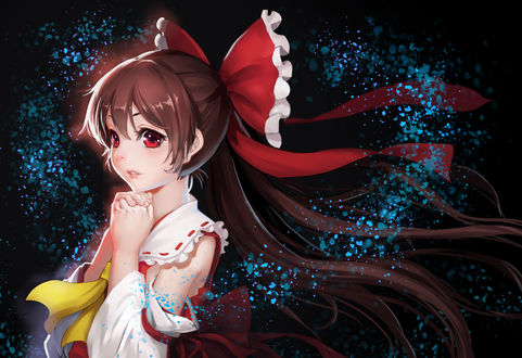 Обои на рабочий стол Hakurei Reimu / Рейму Хакурей из игры Touhou Project / Проект Восток