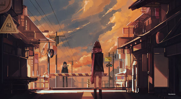 Обои на рабочий стол Iki Hiyori / Ики Хиери и Yato / Ято из аниме Noragami / Норагами / Падший Бог, by Novelance
