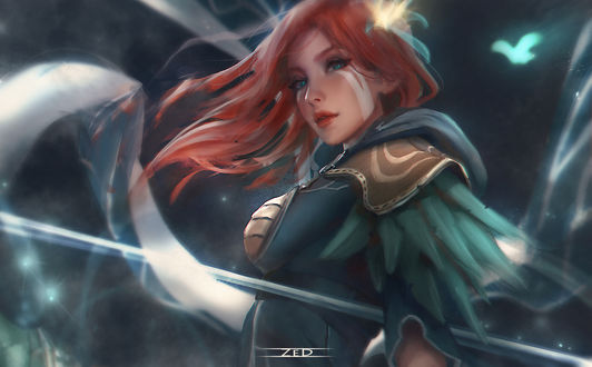 Обои на рабочий стол Персонаж Windranger Arcana, компьютерная игра Dota 2, автор Z eD