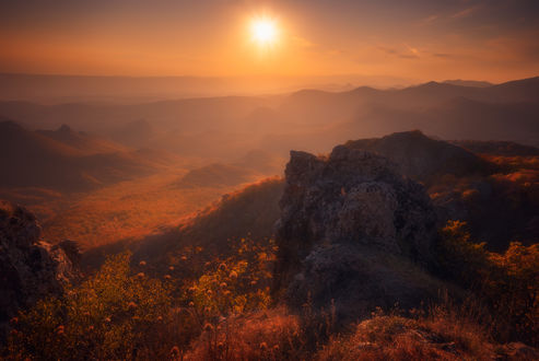 Обои на рабочий стол Осенний закат от фотографа sozel