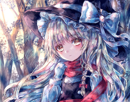 Обои на рабочий стол Marisa Kirisame / Мариса Кирисаме из аниме Touhou