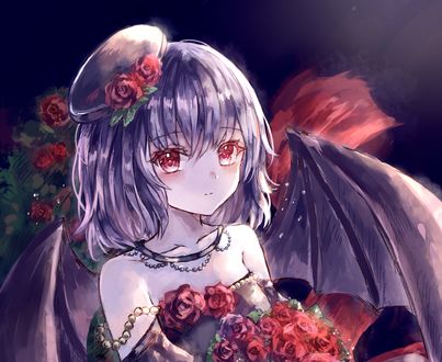 Обои на рабочий стол Remilia Scarlet / Ремилия Скарлет из аниме Тохо / Touhou