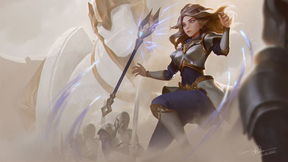 Обои на рабочий стол Lux, Lady of Luminosity / Люкс, Леди Свечения из игры League of Legends / Лига Легенд, by Dao Trong Le