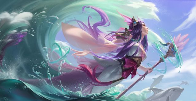 Обои на рабочий стол Nami / Нами из игры League of Legends / Лига Легенд, by Dorothy Shan
