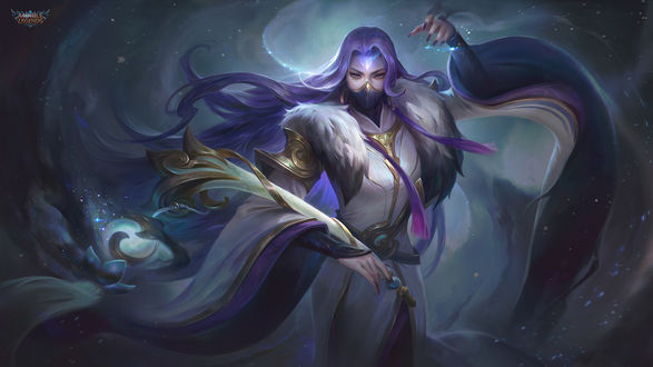 Обои на рабочий стол Девушка-маг Luo Yi из игры Mobile Legends, by arc noir