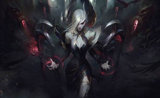 Обои на рабочий стол Morgana / Моргана, из игры League of Legends / Лига Легенд, by Alex Flores