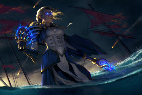 Обои на рабочий стол Jaina Proudmoore / Джайна Праудмур из игры World of Warcraft / Мир военного ремесла, by Silvia Lawson-Vilches