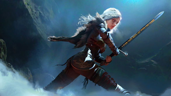 Обои на рабочий стол Ciri / Цирилла из игры The Witcher 3: Wild Hunt / Ведьмак 3: Дикая Охота, by Wojtek Fus