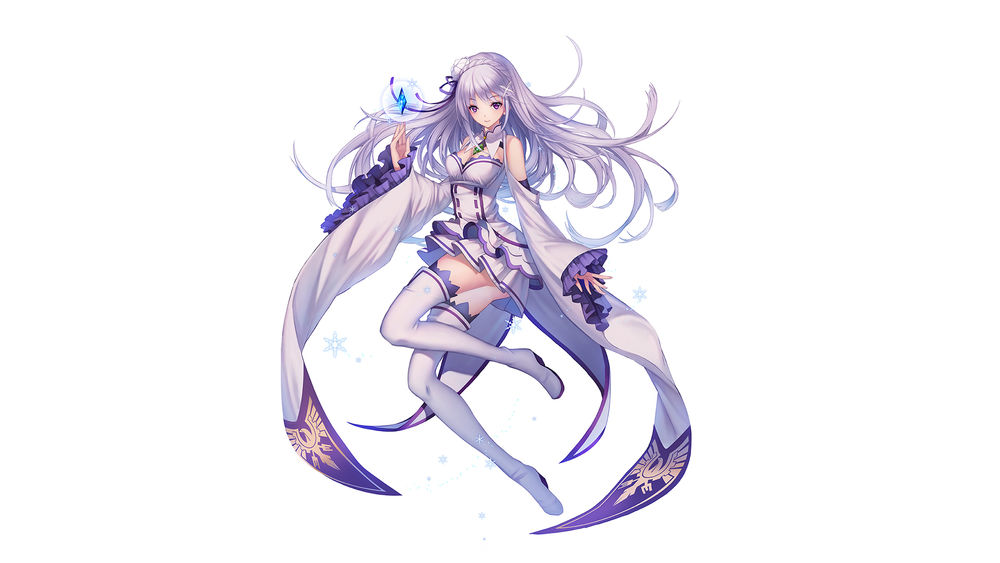 Обои для рабочего стола Emilia / Эмилия из аниме Re: Zero kara Hajimeru Isekai Seikatsu / Re: Жизнь в альтернативном мире с нуля