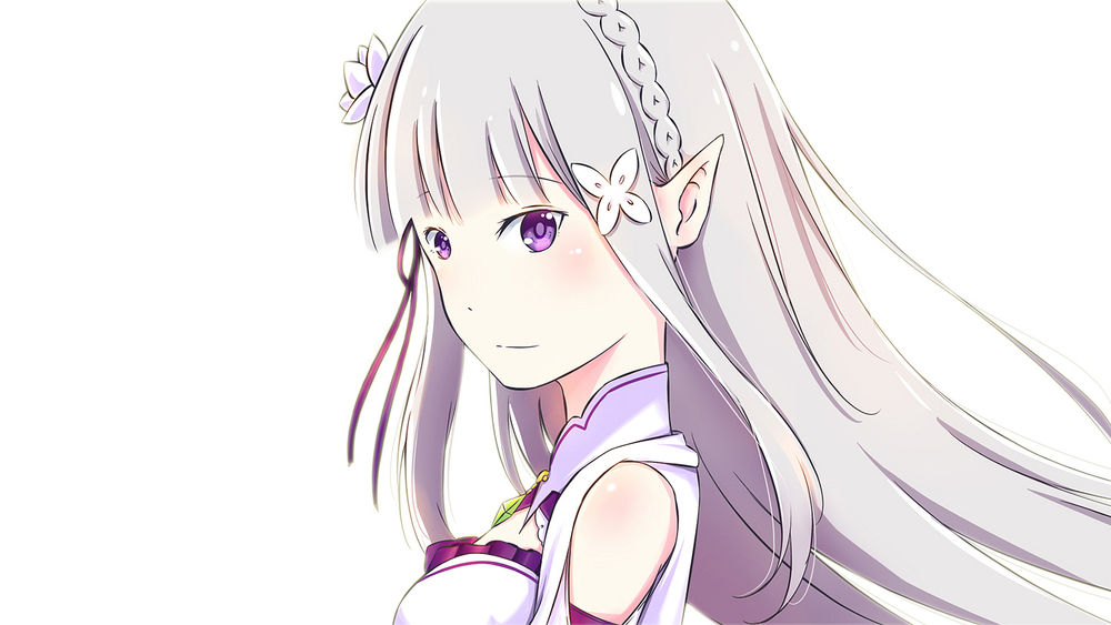 Обои для рабочего стола Emilia / Эмилия из аниме Re: Zero kara Hajimeru Isekai Seikatsu / Re: Жизнь в альтернативном мире с нуля