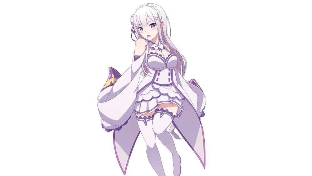Обои для рабочего стола Emilia / Эмилия из аниме Re: Zero kara Hajimeru Isekai Seikatsu / Re: Жизнь в альтернативном мире с нуля