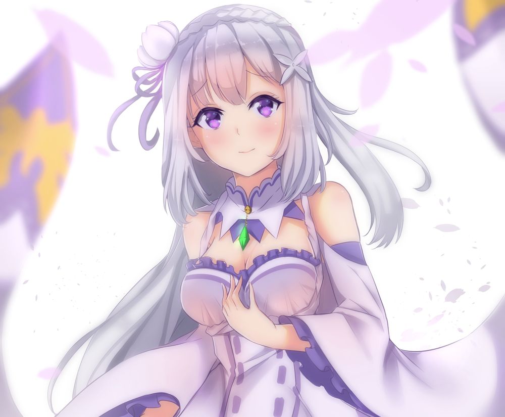 Обои для рабочего стола Emilia / Эмилия из аниме Re: Zero kara Hajimeru Isekai Seikatsu / Re: Жизнь в альтернативном мире с нуля