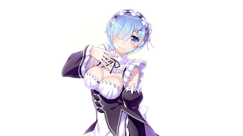 Обои для рабочего стола Rem / Рем из аниме Re: Zero kara Hajimeru Isekai Seikatsu / Re: Жизнь в альтернативном мире с нуля