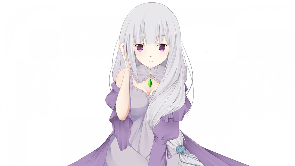 Обои для рабочего стола Emilia / Эмилия из аниме Re: Zero kara Hajimeru Isekai Seikatsu / Re: Жизнь в альтернативном мире с нуля