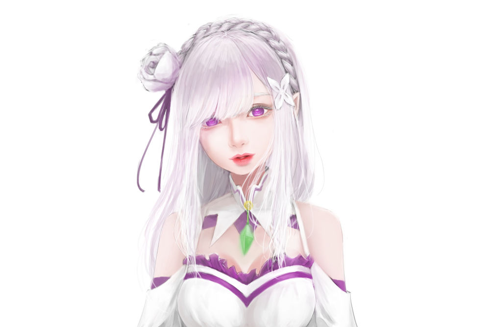 Обои для рабочего стола Emilia / Эмилия из аниме Re: Zero kara Hajimeru Isekai Seikatsu / Re: Жизнь в альтернативном мире с нуля