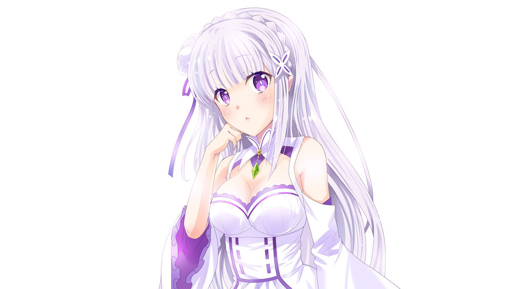 Обои для рабочего стола Emilia / Эмилия из аниме Re: Zero kara Hajimeru Isekai Seikatsu / Re: Жизнь в альтернативном мире с нуля