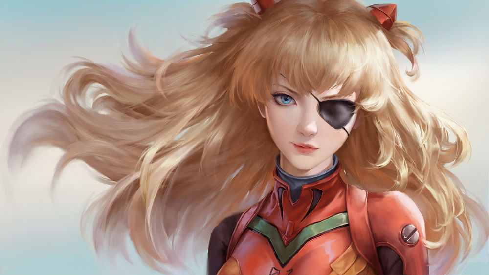 Обои для рабочего стола Asuka Langley / Аска Лэнгли из аниме Evangelion / Евангелион, by chen sihan