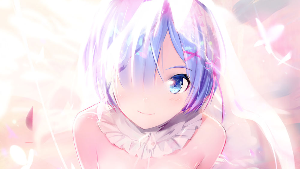 Обои для рабочего стола Rem / Рем из аниме Re: Zero kara Hajimeru Isekai Seikatsu / Re: Жизнь в альтернативном мире с нуля