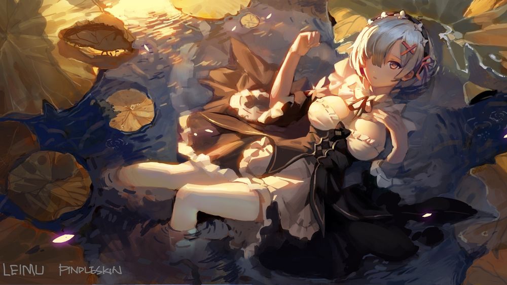 Обои для рабочего стола Rem / Рем из аниме Re: Zero kara Hajimeru Isekai Seikatsu / Re: Жизнь в альтернативном мире с нуля