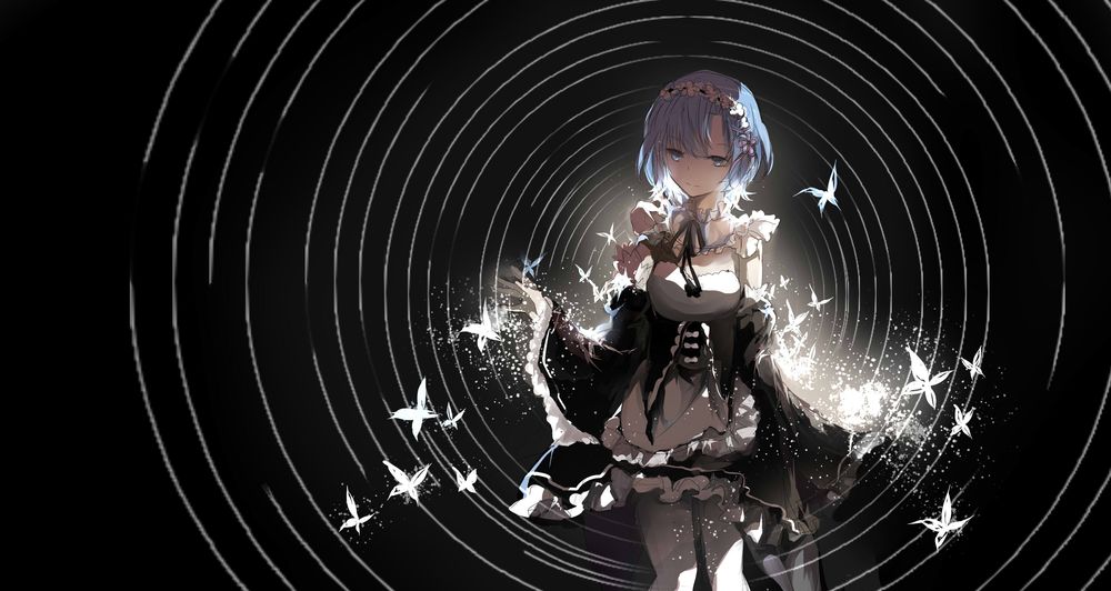 Обои для рабочего стола Rem / Рем из аниме Re:Zero kara Hajimeru Isekai Seikatsu / Re:Zero. Жизнь с нуля в альтернативном мире